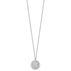 Sterling Silver RH-plat Pol/Dia-cut Circle w/1in ext. Necklace