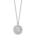 Sterling Silver RH-plat Pol/Dia-cut Circle w/1in ext. Necklace