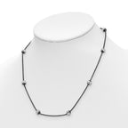 Sterling Silver & Ruthenium D/C Bead Necklace