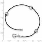 Sterling Silver & Ruthenium D/C Bead Bracelet