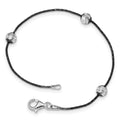 Sterling Silver & Ruthenium D/C Bead Bracelet