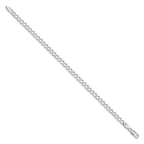 Sterling Silver 4.5mm Semi-solid Flat Curb Chain