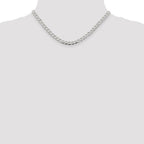 Sterling Silver 5.3mm Semi-solid Flat Curb Chain