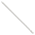 Sterling Silver 5.3mm Semi-solid Flat Curb Chain