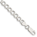 Sterling Silver 6.7mm Semi-solid Flat Curb Chain