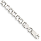 Sterling Silver 6.7mm Semi-solid Flat Curb Chain