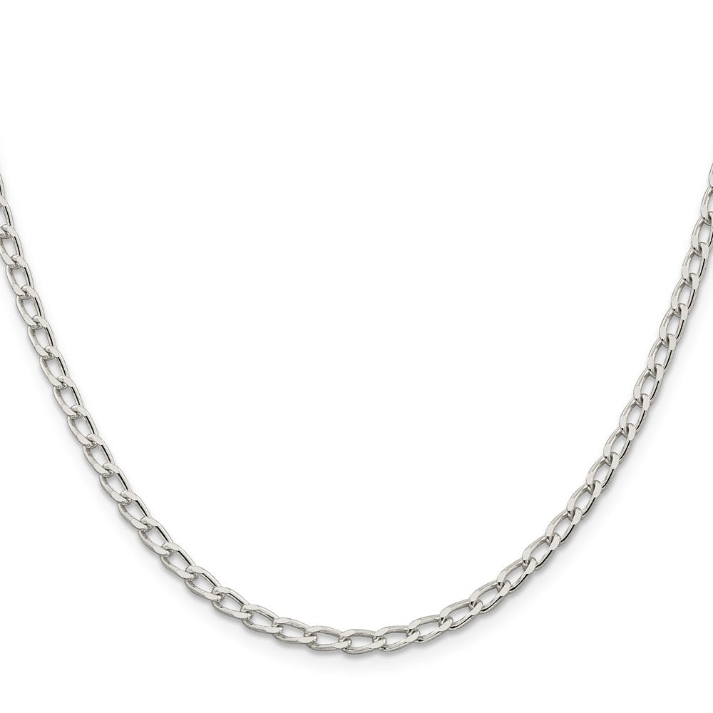 Amore La Vita Sterling Silver Rhodium-plated Polished 3.2mm with Lobster Clasp Open Link Charm Anklet