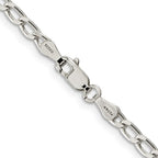 Amore La Vita Sterling Silver Rhodium-plated Polished 3.2mm with Lobster Clasp Open Link Charm Anklet