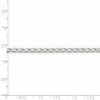 Amore La Vita Sterling Silver Rhodium-plated Polished 3.2mm with Lobster Clasp Open Link Charm Anklet