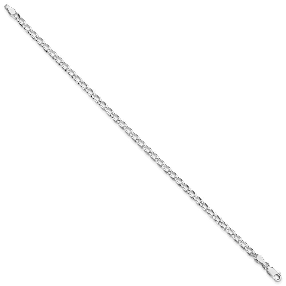 Amore La Vita Sterling Silver Rhodium-plated Polished 3.2mm 8 inch Open Link with Lobster Clasp Chain Charm Bracelet