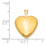1/20 14K Gold Filled Satin and Polished 2-Frame 15mm Heart Locket