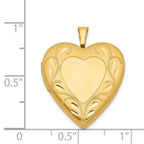 1/20 14K Gold Filled Polished & Satin Fancy Border 19mm Heart Locket