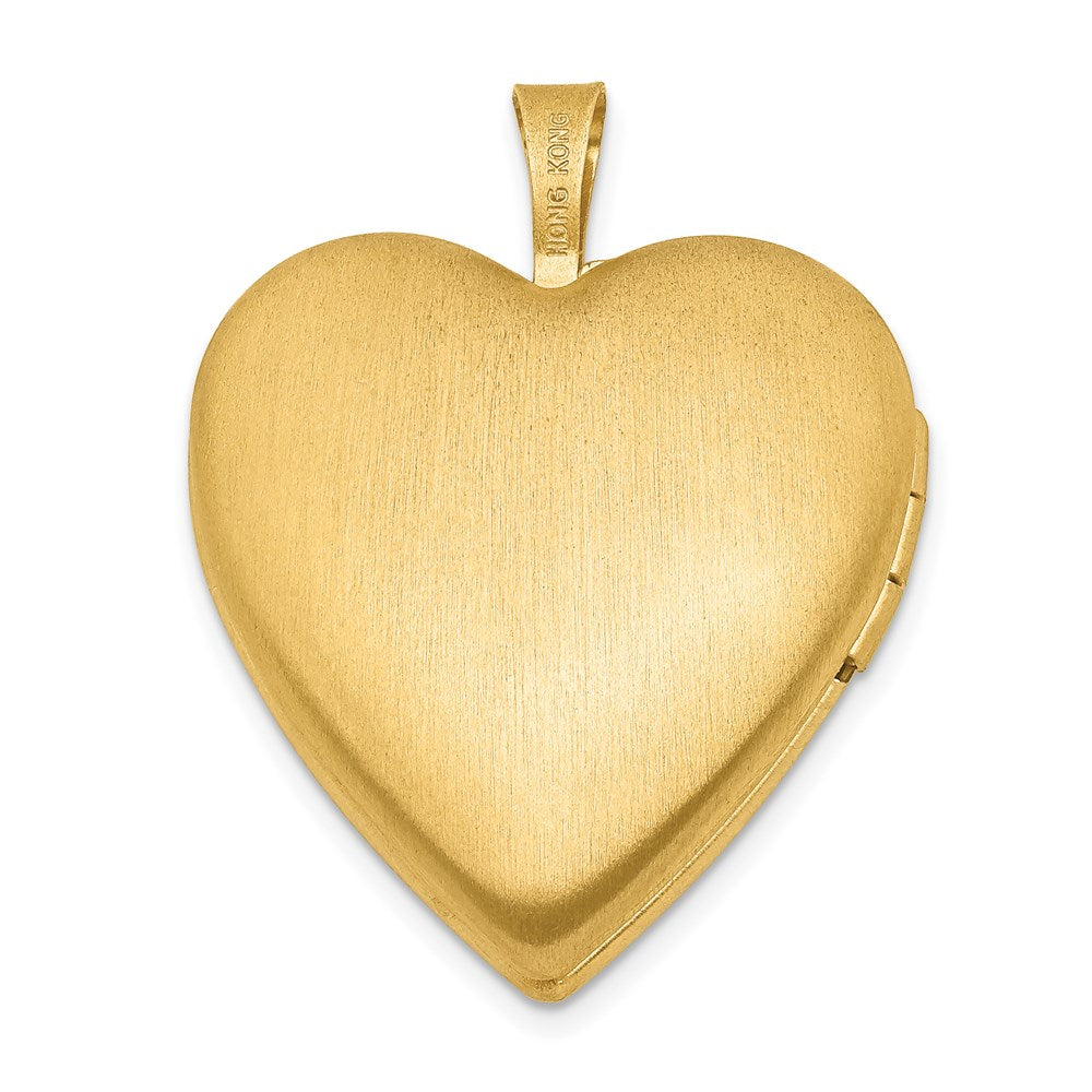 1/20 14K Gold Filled & White Rhodium Satin Butterfly 19mm Heart Locket