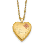 1/20 14K Gold Filled 20mm Enameled I Love You Heart Locket Necklace