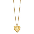 1/20 Gold Filled 20mm Cross & Footprint Heart Locket Necklace