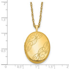 1/20 14K Gold Filled 26mm Swirled Oval Locket Necklace
