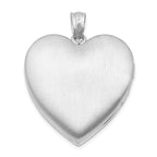 Sterling Silver Rhod-plated 24mm w/ Diamond Star Design Heart Locket