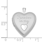 Sterling Silver Rhodium-plated 20mm Forever In My Heart Locket