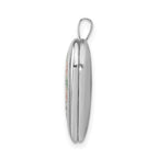 Sterling Silver Rhodium-plated 20mm D/C & Enameled Love Heart Locket