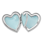 Sterling Silver RH-plated Satin/Polish Diamond 4 Photo Family Heart Locket
