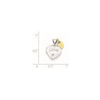 Sterling Silver Rhodium-plated w/Gold-plated Dia w/ Charm Heart Locket
