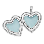 Sterling Silver Rhodium-plated Polished & Satin Heart Locket