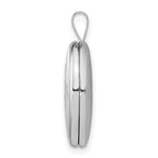 Sterling Silver Rhodium-plated Satin & Polished Paw Prints 19mm Oval Locket