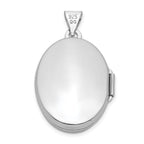 Sterling Silver Rhodium-plated Oval Tree Locket