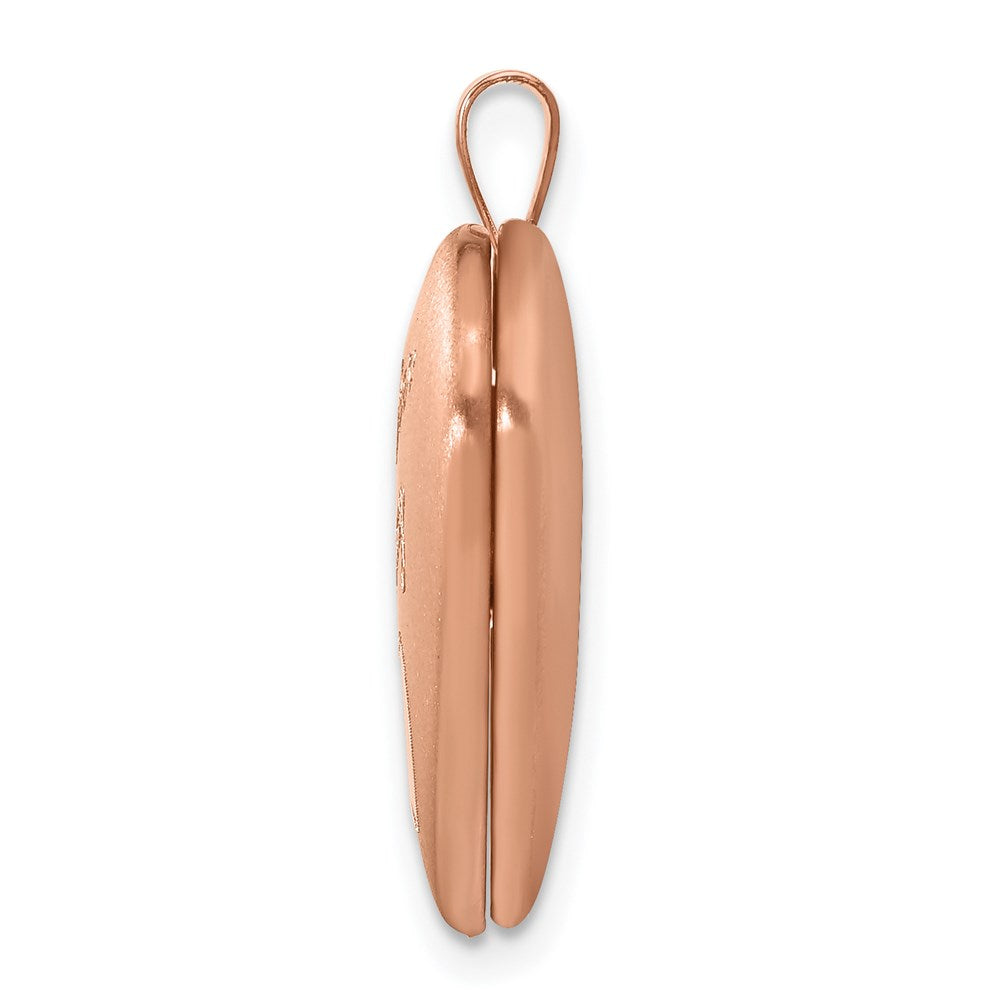 Sterling Silver Rose Gold-plated Pol/Satin 20mm Forever in my Heart Locket