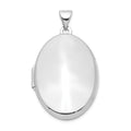 Sterling Silver Rhodium-plated Polished 26mm Oval Locket