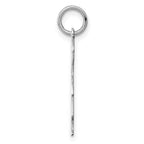 Sterling Silver Rhod-plated Eng. Boy Polished Front/Satin Back Disc Charm