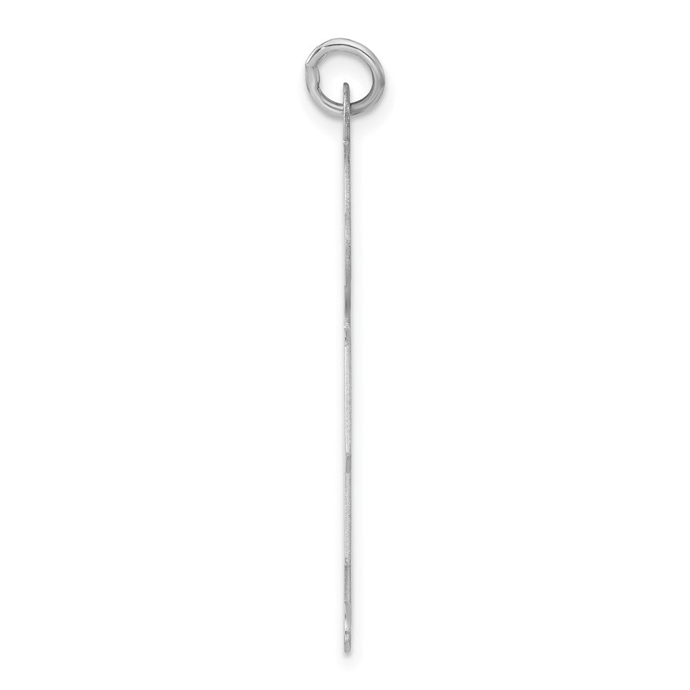 Sterling Silver Rhodium-plated Engraveable Boy Polished Front/Satin Back Disc Charm