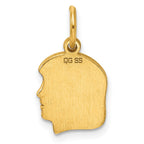 Sterling Silver GP Engravable Girl Polished Disc Charm