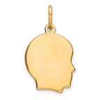 Sterling Silver GP Engravable Boy Polished Disc Charm