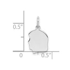 Sterling Silver Rh-plt Engravable Girl Disc Charm Polish on Front/Back