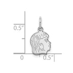 SSilver Rh-plt Engravable Girl Polished Front/Satin Back Disc Charm