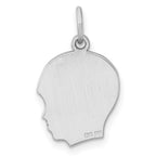 SSilver Rh-plt Engravable Boy Polished Front/Satin Back Disc Charm