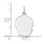 SSilver Rh-plt Engravable Boy Polished Front/Satin Back Disc Charm