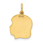 Sterling Silver GP Engravable Girl Polished Disc Charm