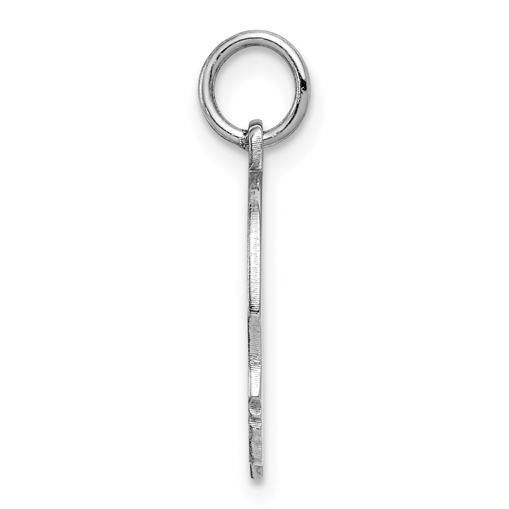SSilver Rh-plt Engravable Boy Polished Front/Satin Back Disc Charm