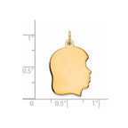 Sterling Silver GP Engravable Girl Polished Disc Charm