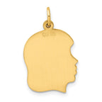 Sterling Silver GP Engravable Girl Polished Disc Charm