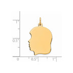 Sterling Silver GP Engravable Girl Polished Disc Charm