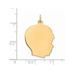 Sterling Silver GP Engravable Boy Polished Disc Charm