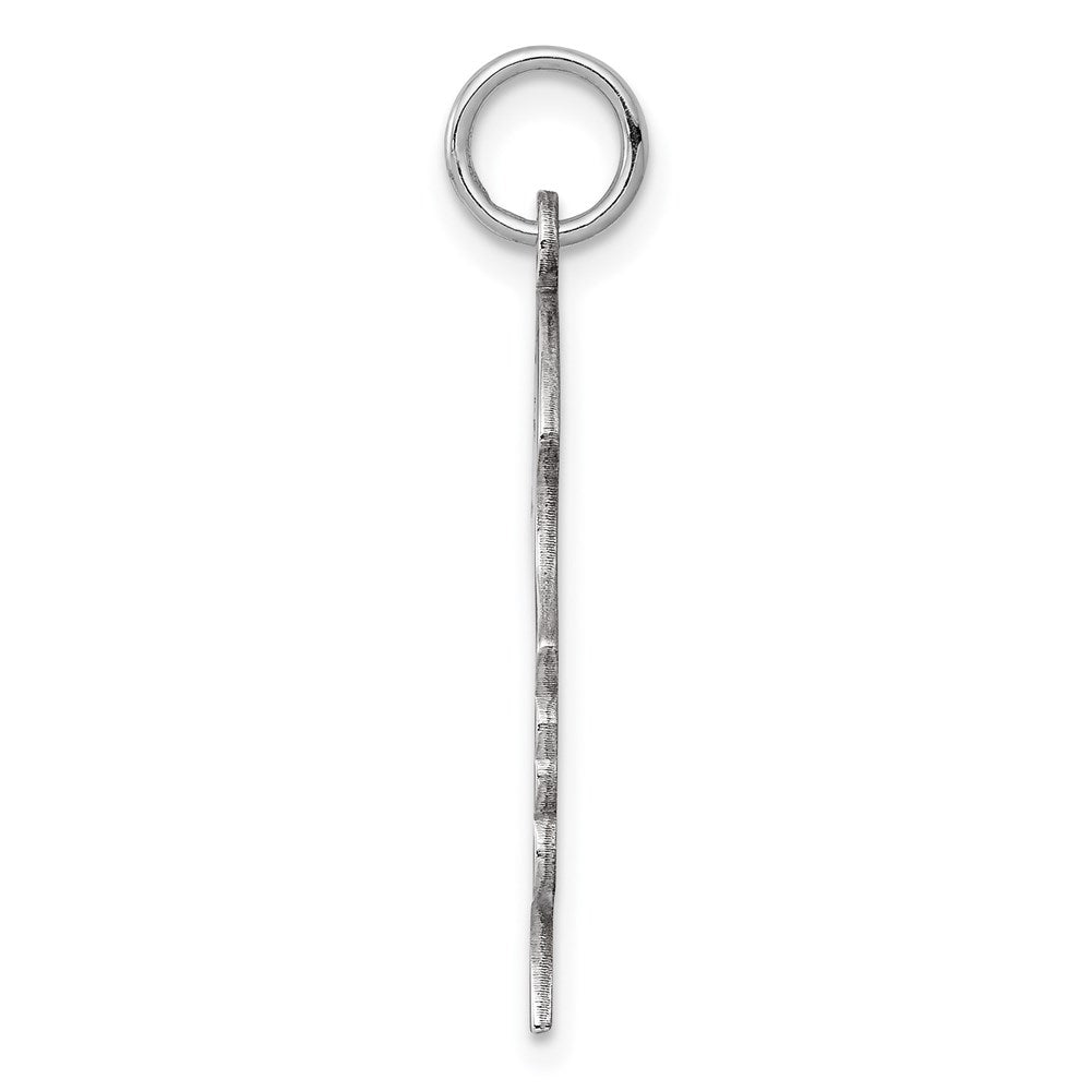 Sterling Silver Rh-plt Engravable Girl Disc Charm Polish on Front/Back