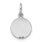 SS Rh-plt Engraveable Round Polished Front/Satin Back Disc Charm
