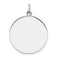 Sterling Silver Rh-plt Engraveable Round Polished Front/Back Disc Charm