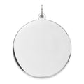 Sterling Silver Rhod-plated Eng. Rnd Polish Front/Back Disc Charm