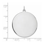 Sterling Silver Rhod-plated Eng. Rnd Polish Front/Back Disc Charm