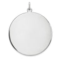 Sterling Silver Rhod-plated Eng. Rnd Polish Front/Back Disc Charm